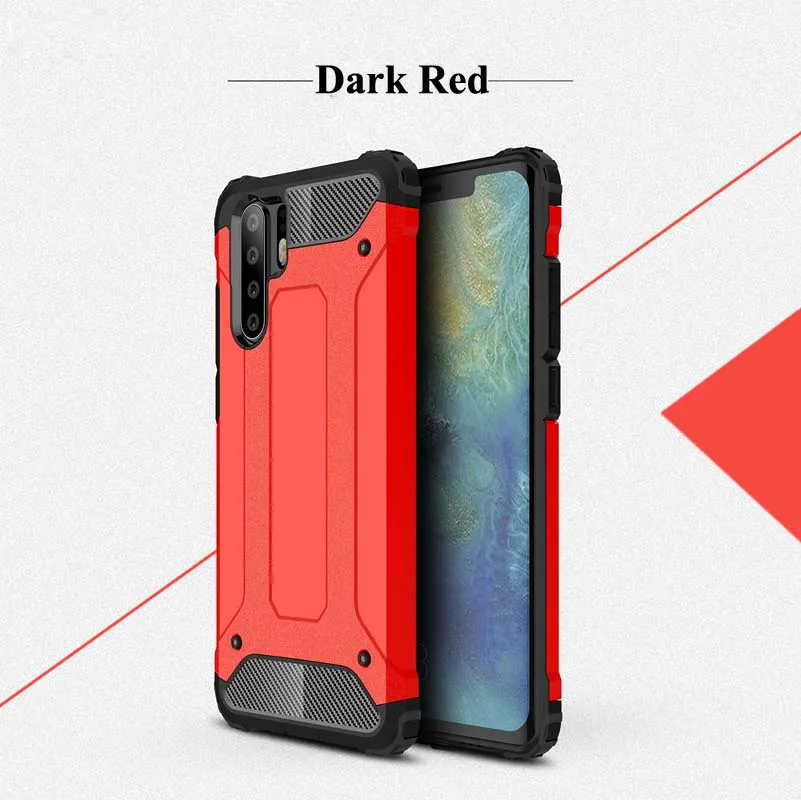 Защитный чехол для huawei P30 Pro P20 Lite, Силиконовый противоударный жесткий чехол для huawei P10 P9 P8 Lite, чехол для телефона s - Цвет: Dark Red