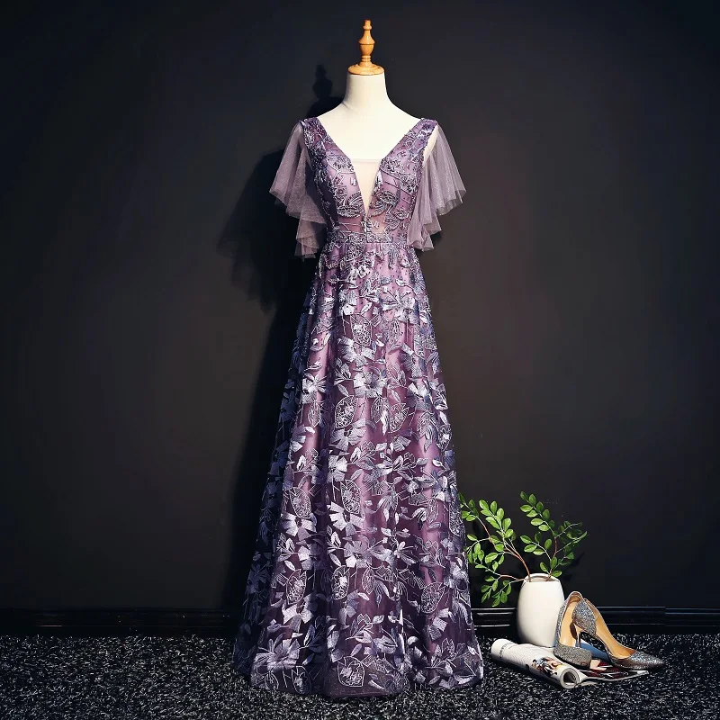 Evening Dresses Long 2019 V Neck Lace Tulle Beading Elegant Party Gowns Evening Gowns Robe De Soiree Long Gown Evening Evening Dresses Long 2019 V Neck Lace Tulle Beading Elegant Party Gowns Evening Gowns Robe De Soiree Long Gown Evening