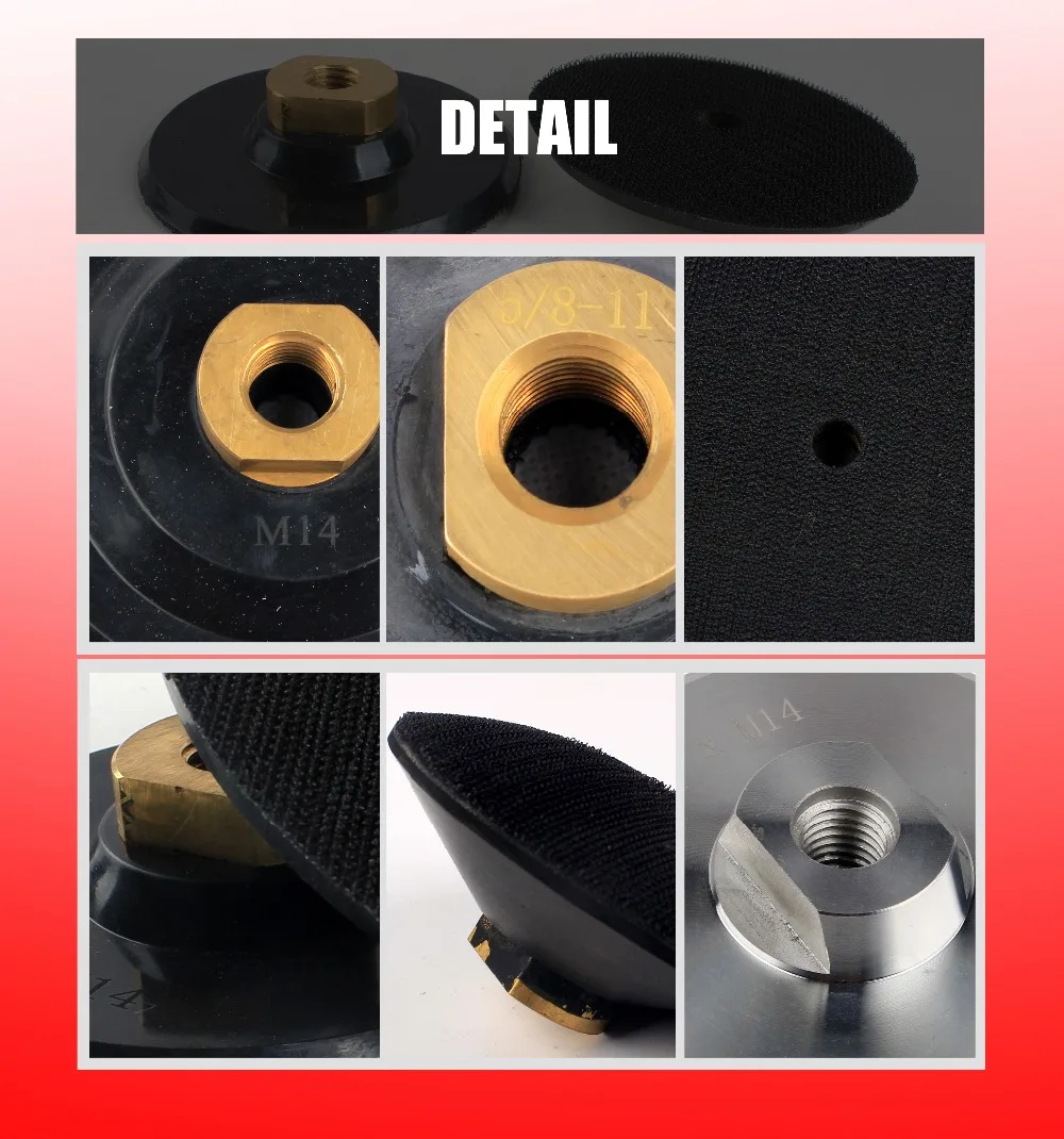 Raizi 4 дюйма резиновая супер гибкая Накладка для алмазной полировки/диск 100 мм крюк и петля Резервное копирование колодки