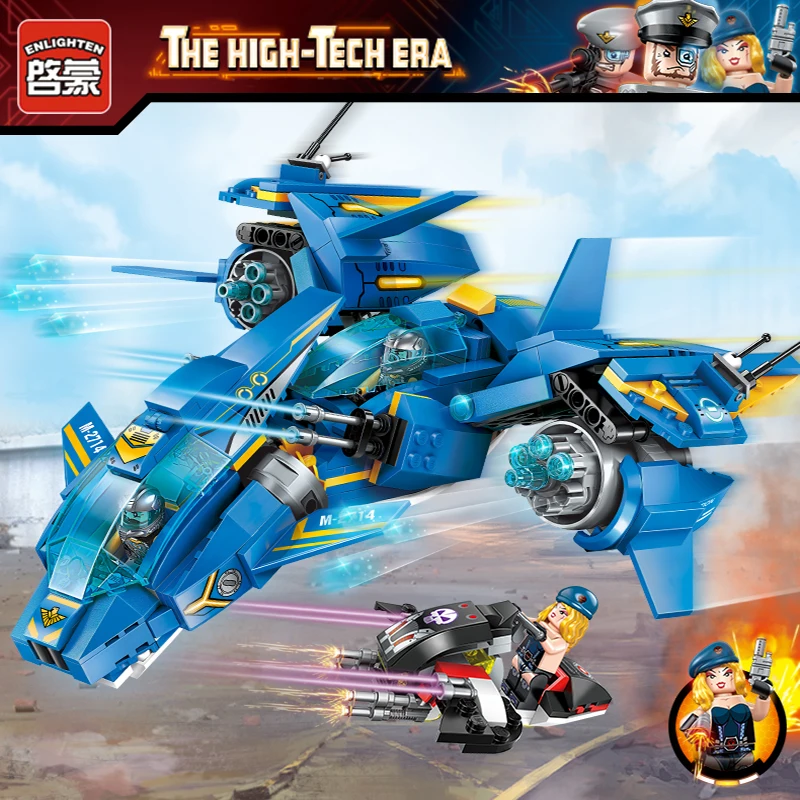 

Enlighten High Tech Educational Building Blocks Toys For Children Gifts Military Aircraft Moto Super Hero Stickers