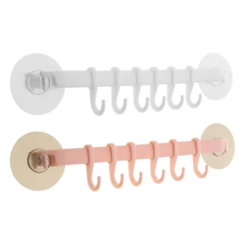 3 M المطبخ مجلس الوزراء خزانة حائط هوك الحمام تخزين قوي لزجة 6 السنانير جدار القضبان رف مناشف رف شحن مجاني