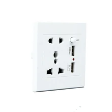 2Pcs 2.1A Dual USB Wall Socket Charger AC/DC Power Adapter Plug Outlet Panel w/Switch jtron dc power outlet switch socket black 10 pcs