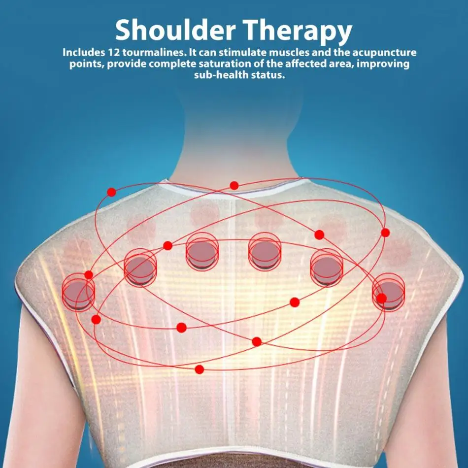 Поддерживающий корсет на плечо Регулируемый турмалиновый самонагревающийся магнитный терапевтический плечевой коврик для защиты от боли