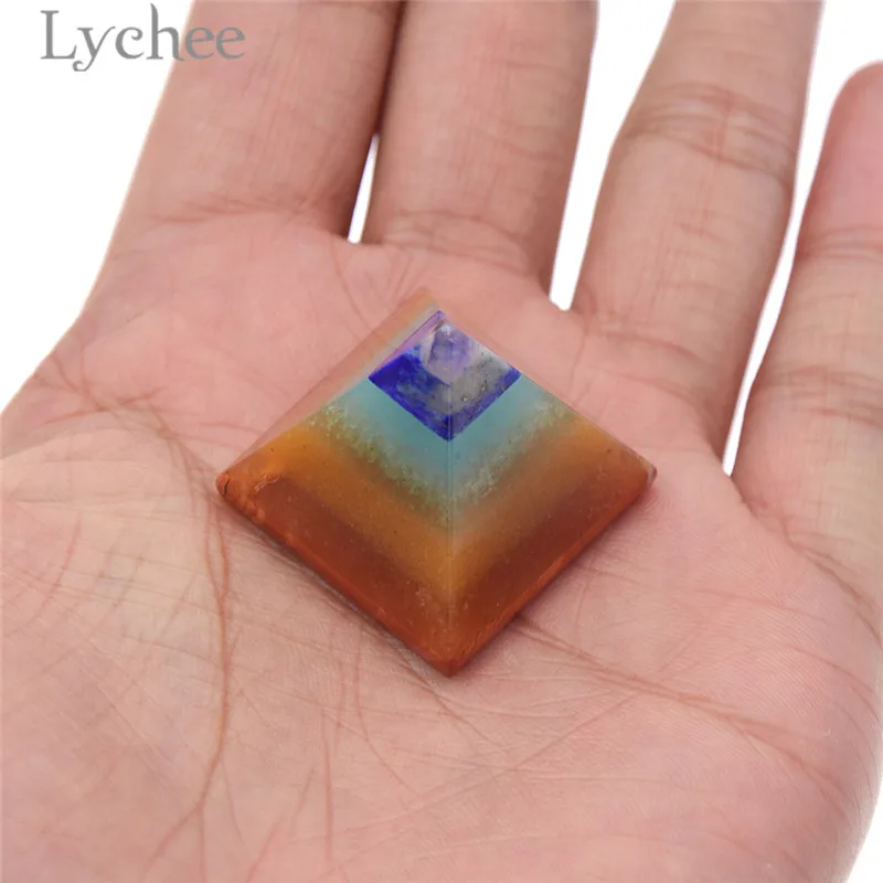 Lychee Life 1 шт. 7 чакр кристальная пирамида миниатюрная энергия миниатюрные