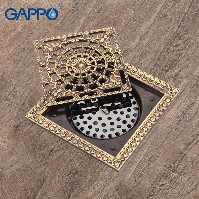 GAPPO Drains bathroom shower drains shower floor cover antique brass