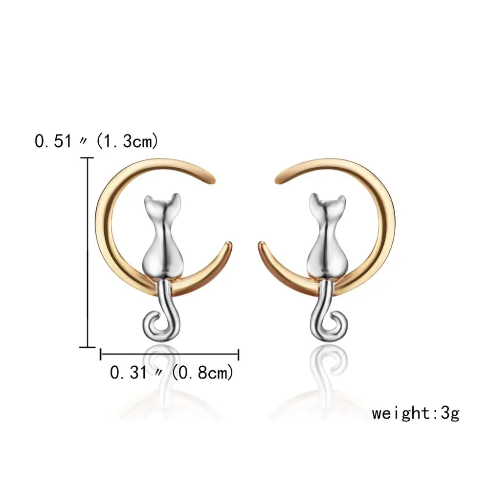 Модные милые серьги с животными, очаровательные ювелирные изделия, милые стразы, серьги с милым котом, серьги-гвоздики для женщин, девушек, подарок - Окраска металла: 10