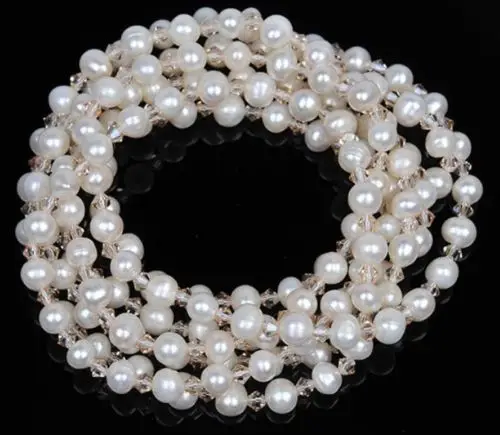 

Beautiful NEW 8-9mm natural white south seas pearl necklace 38inch Yellow Clasp