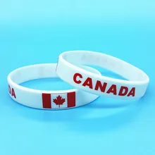 2 шт. канадский флаг силиконовый браслет Спорт ID браслет с голограммой мужской резиновый браслет на запястье страна печати браслет наружные аксессуары