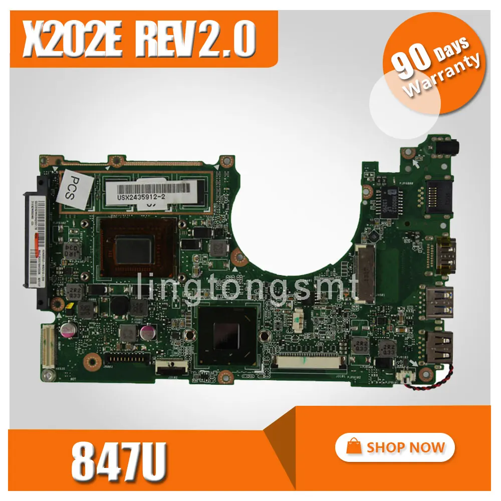 Para Asus laptop motherboard X202E X201E S200E X202E 4 GB Rev 2.0 847