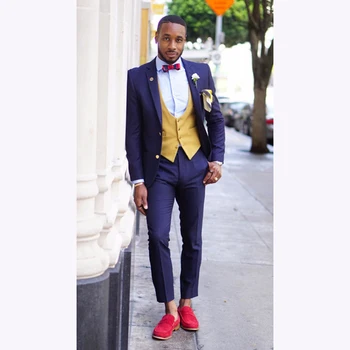 

2017 Latest Coat Pant Designs blue groom Men Suit Slim Fit Prom Blazer Custom Party mens suits Tuxedo 3 Piece Terno Homme Blazer