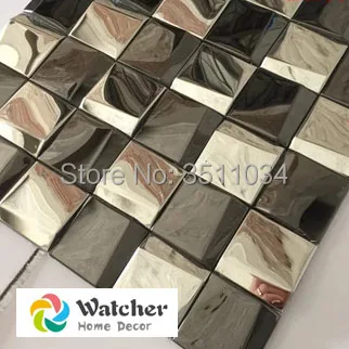 Металлическая мозаика высокого качества из нержавеющей стали, серебристый, белый цвет, металлическая мозаика для кухни