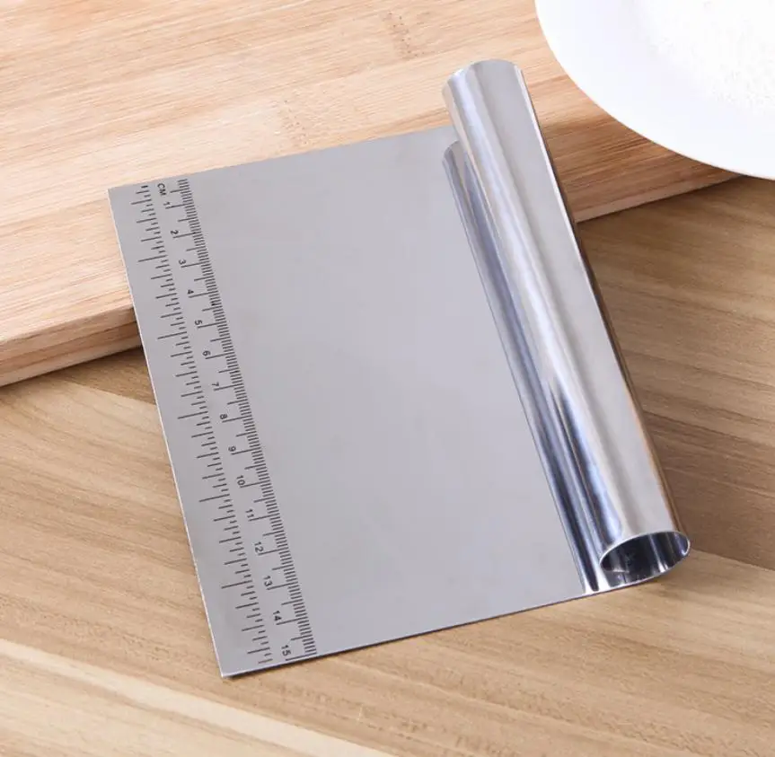  Stainless steel plate with knife cut knife knife flour cream scraper baking tool bread baking scrap