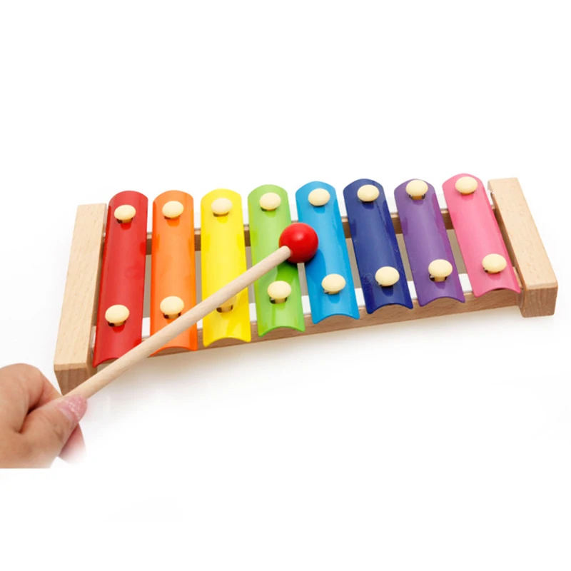 Toy Wooden Music Instrument Frame Style Xylophone Hand Knock Musical Funny Toys Baby Educational Toys Gifts For Children Kids