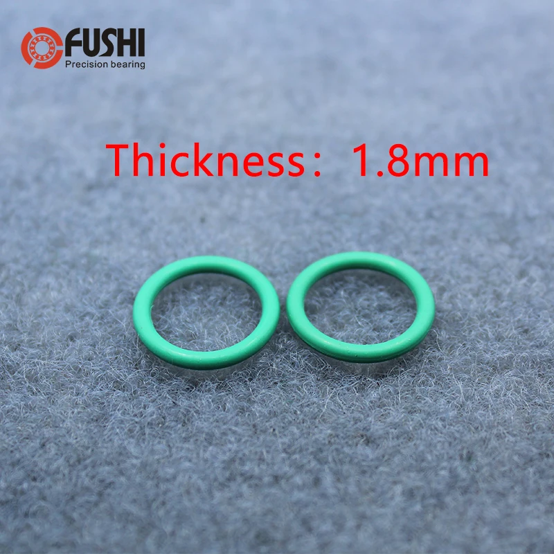

CS 1.8mm x ID 1.8 - 6.9 mm Green Viton FKM Fluorine Rubber 100PCS O Ring O-Ring Oil Sealing Gasket