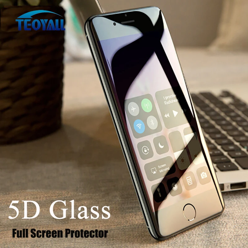 TeoYall 5D Стекло на айфон X 7 8 6 6s PLUS изогнутые закаленное Экран протектор для плюс