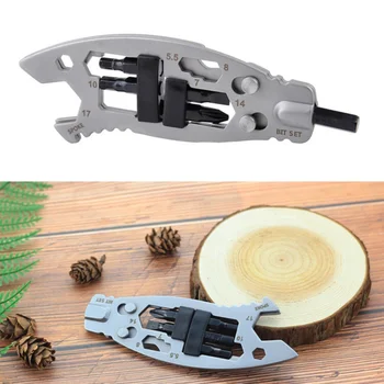 

6 In 1 EDC Gadget Tool Outdoor Camping Keychain Supplies Bottle Opener Multi-Function Tools Wrench Portable Multitool TX005