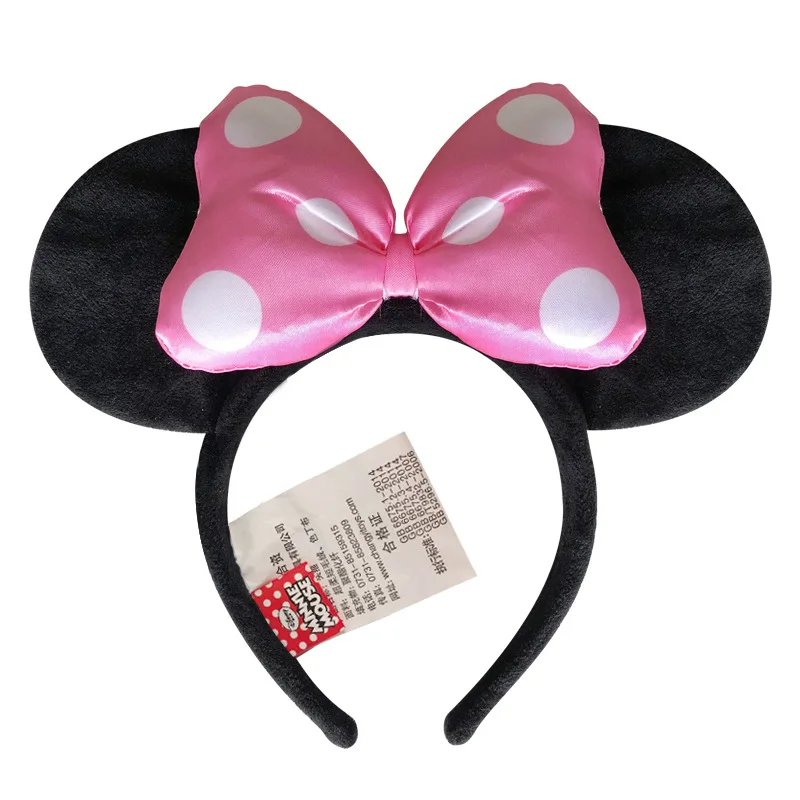 

Disney Genuine Toys Minnie Mouse Headdress Plush Mickey Head Minnie Ears Girls Hair Bands Princess Head Hoop Kids birthday Gift