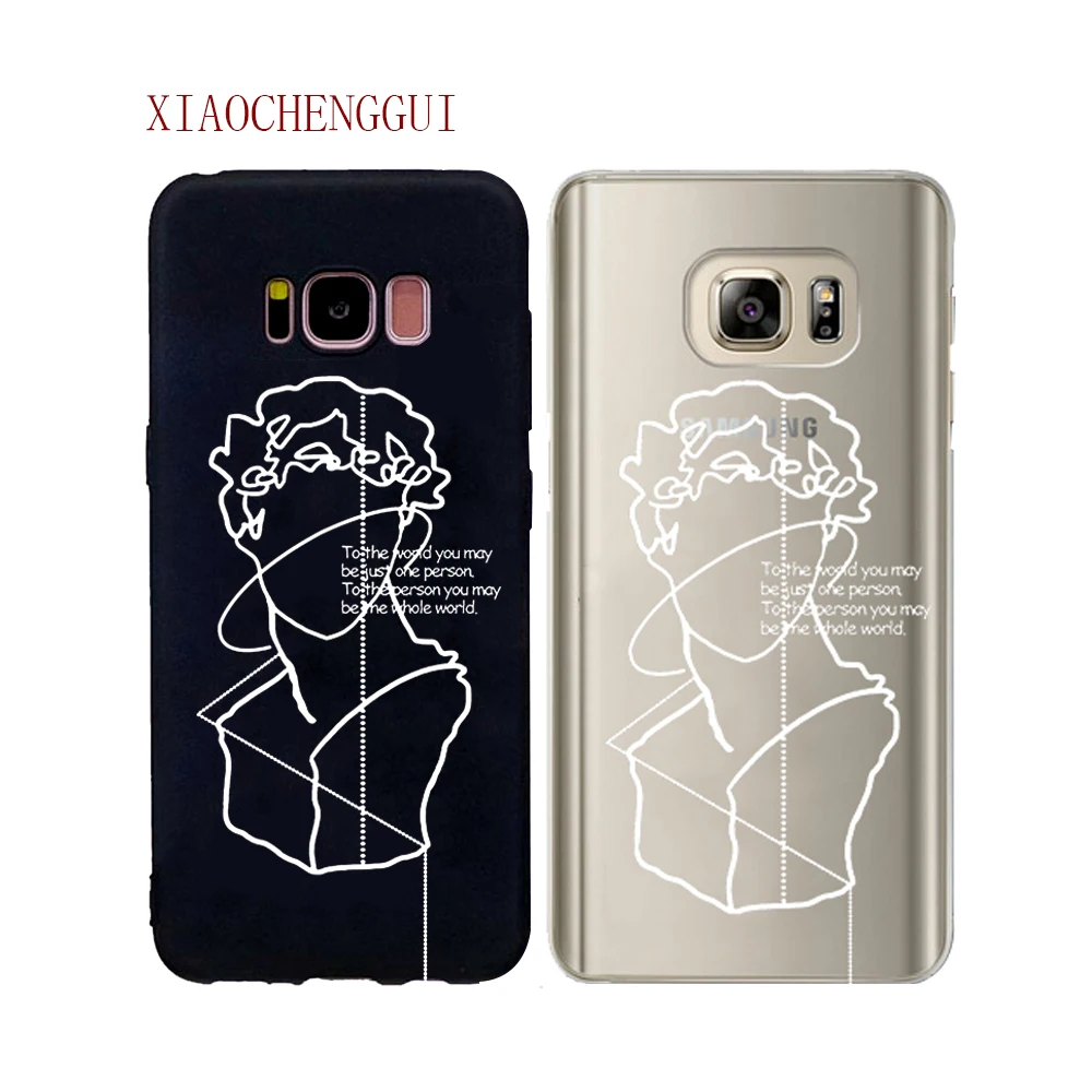 

Abstract Art Lines David Print Case For Samsung Galaxy S7 S7Edge s8 s9 plus Cases Fashion Classics Soft silicone Couples Cover