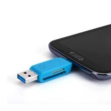 2 in 1 SD TF Card Micro SD Card Reader Micro USB OTG Adapter cardreader Converter for Samsung xiaomi huawei Android Phone laptop