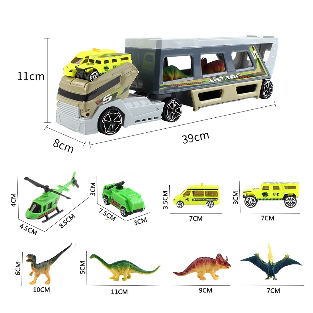 Детские игрушки 1 комплект динозавр транспорт автомобиль трактор прицеп динозавр Перевозчик ствол игрушка костюм для детей