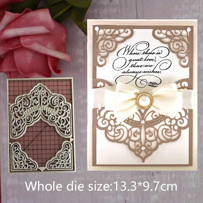 

Lovely Lace Card Decoration Cutting Dies Stencils for Scrapbooking Card Decor Diy Crafts Die-cutting and cutting dies 13.3*9.7cm
