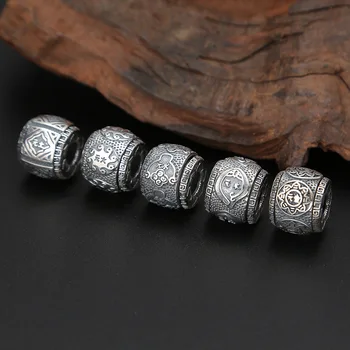 

S925 Sterling Silver Jewelry Road Pass Pendant Thai Silver Craft Gold Wood Water Fire Soil Transfer Beads Men Women Pendant