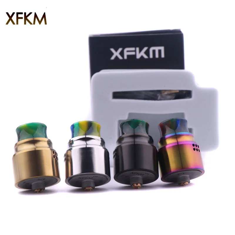 

XFKM RDA A Single coil Atomizer Adjustable Airflow 24mm Atomizer Fit 510 e cigarette Super bright Electronics Vape Mod Vaporizer