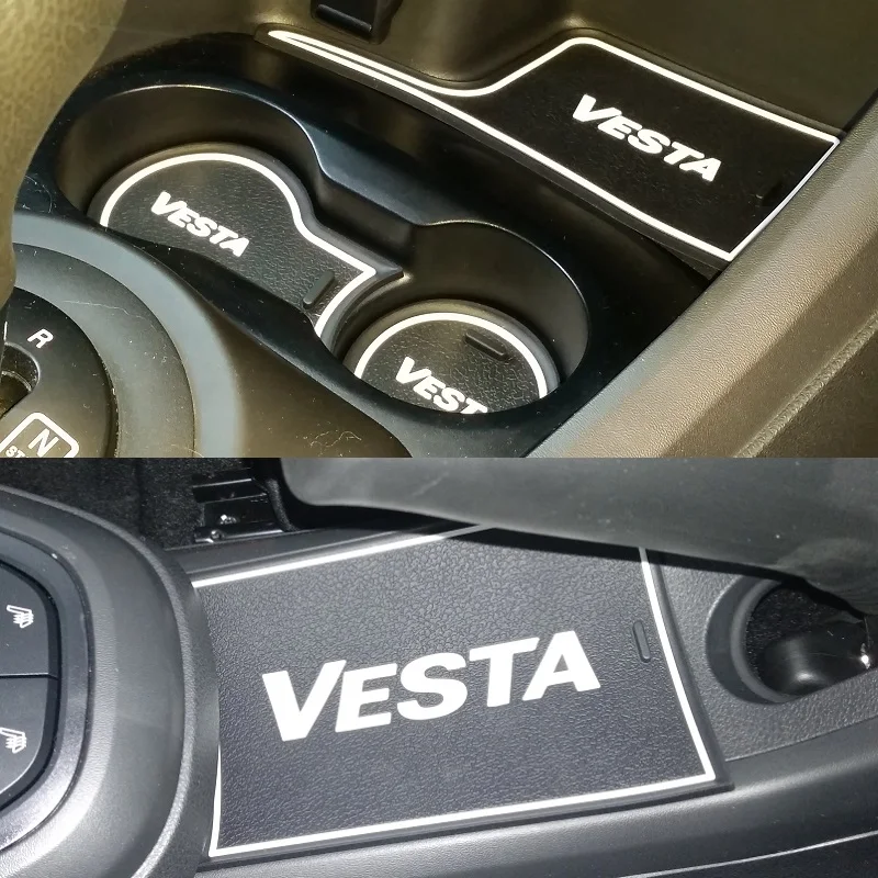 

8/11/16 pcs Non Slip Door slot cup mat storage rubber interior trunk mats for Lada VESTA SW Cross