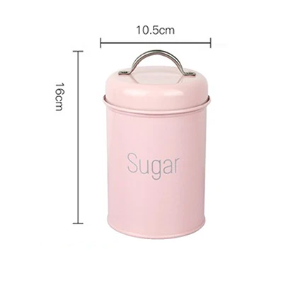 Металлическая красочная бутылка для хранения, маленькая свежая Минималистичная настольная банка для хранения кофе, сахара, чая, контейнер, Домашний Органайзер - Цвет: Pink Sugar