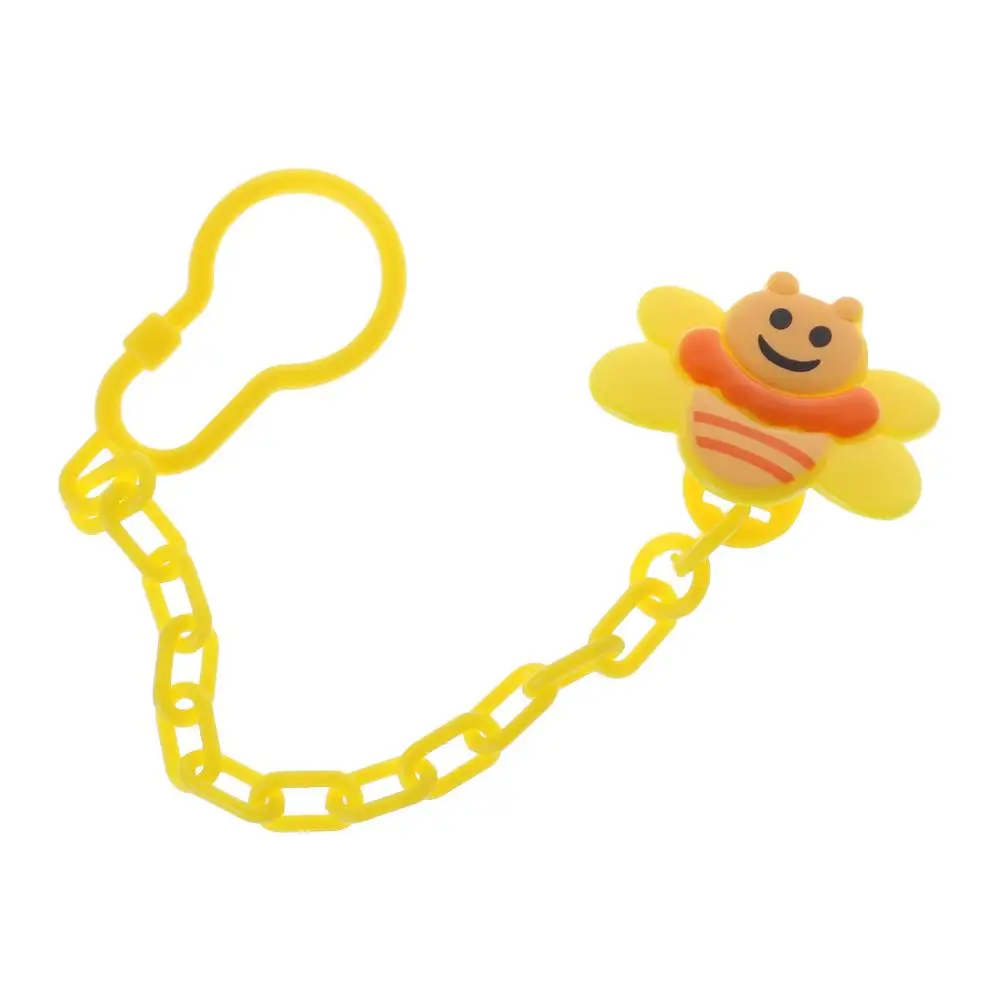 

Baby Pacifier Clip Cartoon Bee Cute Chain Nipple Holder Teething Care Newborn Soother Teether Clips Hook Dummy Portable Supplies