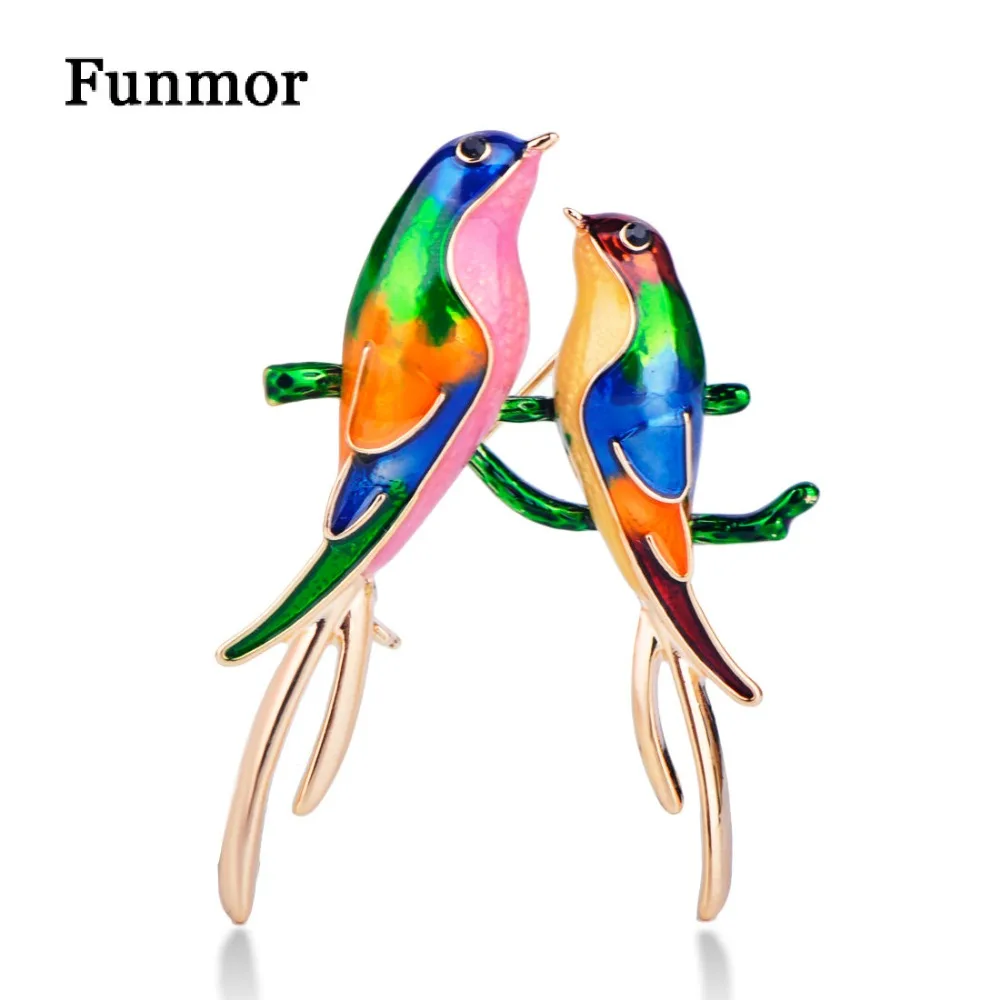 Женская и мужская эмалированная брошка FUNMOR модная разноцветная с двойным