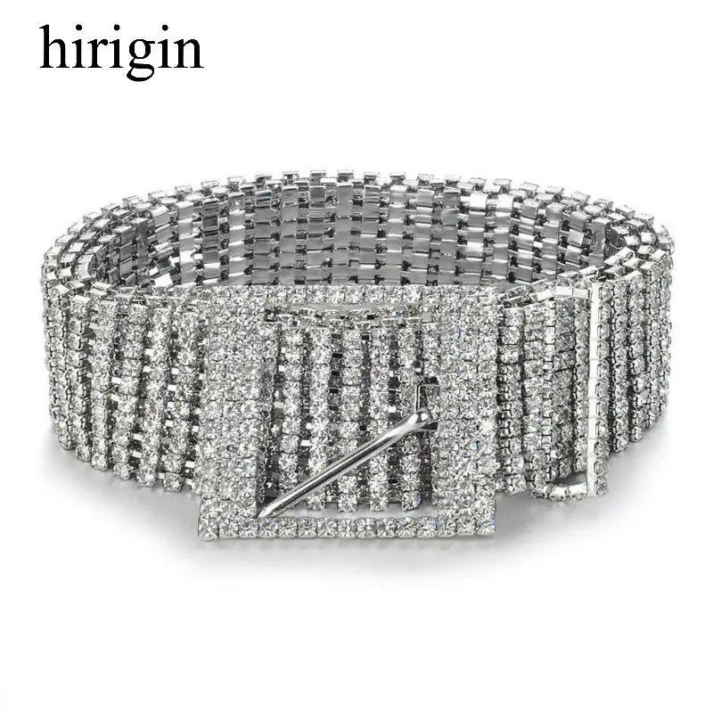 

Luxury 2019 Shiny Crystal Belt Women 10 Rows Full Rhinestone Shiny Waistband Casual Party Dress Belt Waist Chain Drop Ship
