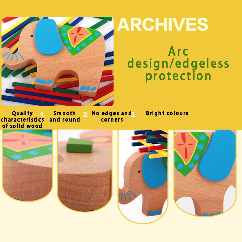 Деревянные животные верблюд, слон балансировка строительные блоки баланс игра Montessori блоки подарок для ребенка детские развивающие игрушки