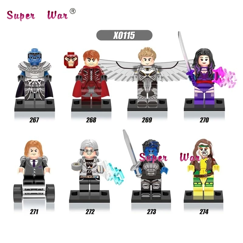 

1Set Marvel Comics Series 12 X-Men Professor X Wolverine Magneto Cyclops Mystique Rogue building blocks toys for children