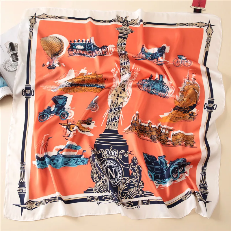 New Square Scarf Women Fashion Silk Scarves and Wrap Ladies Retro Spring Summer Print Office Hair Neck foulard 90cm*90cm New Square Scarf Women Fashion Silk Scarves and Wrap Ladies Retro Spring Summer Print Office Hair Neck foulard 90cm*90cm