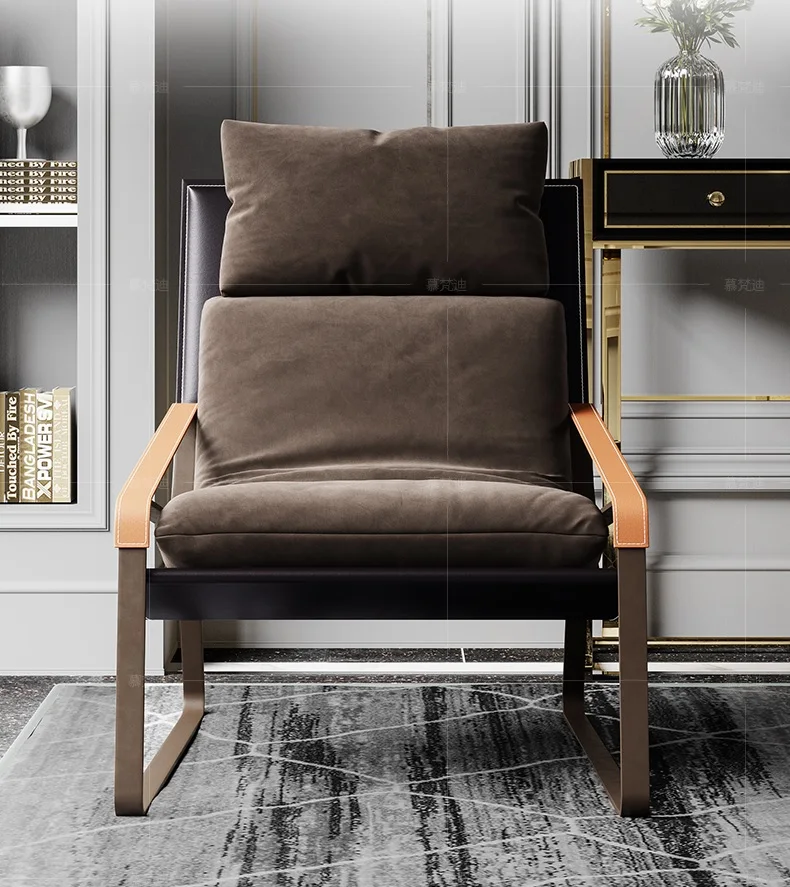 Кресло для отдыха с высокой спинкой/тканью или кожаной обивкой