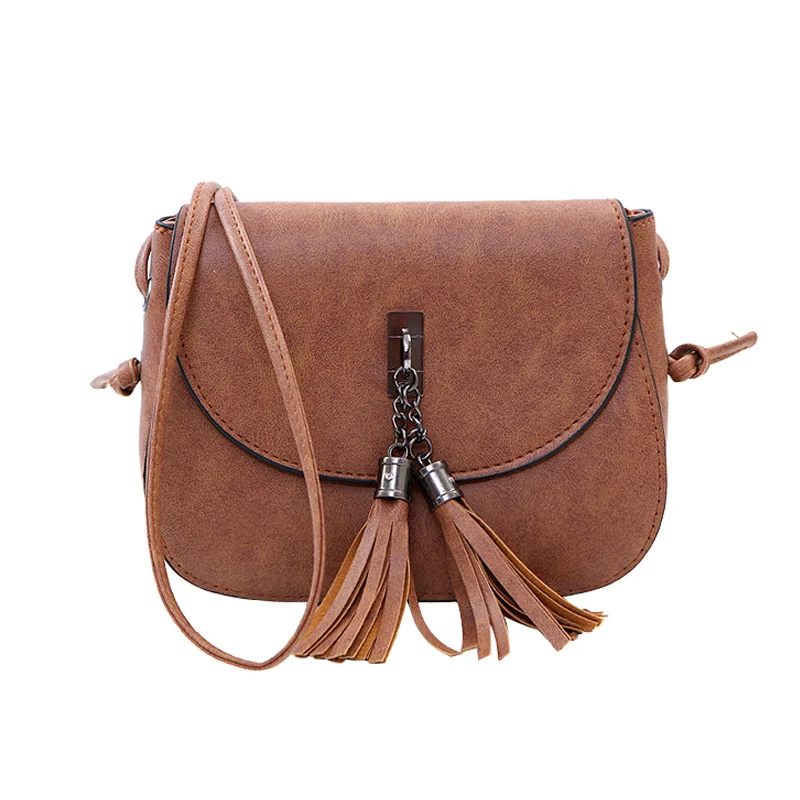 Tassel PU Leather Crossbody Bag main image 1