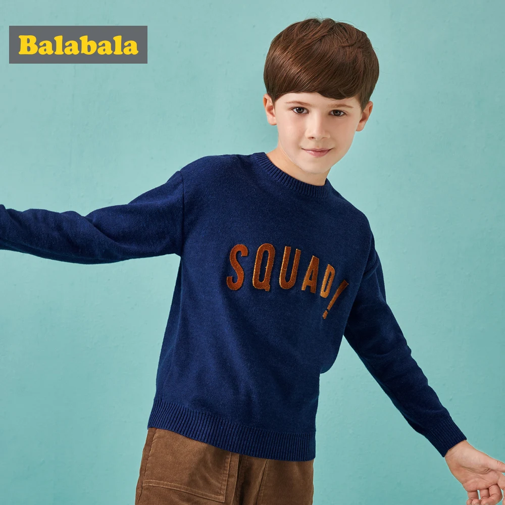 

Balabala Sweater for Boy Spring Autumn Cotton Yarn Children Sweater Dimensional Embroidery Design Fake Popular Color Cashmere Sw