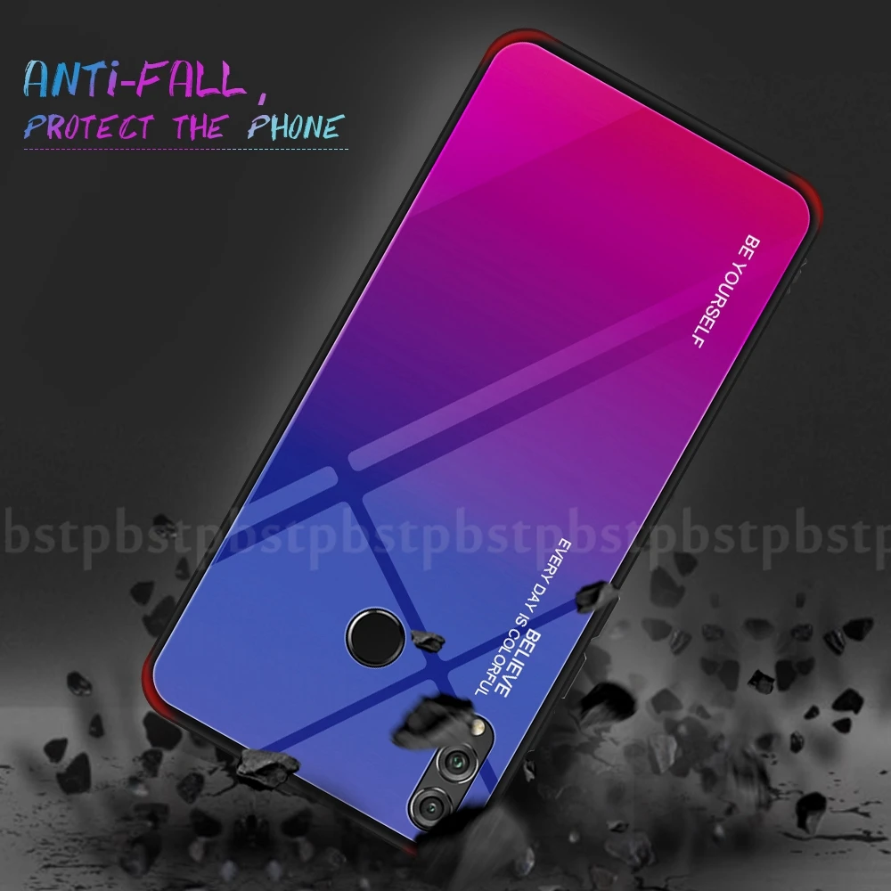 Градиент чехлы с закаленным стеклом для huawei Honor 10 9 Lite 20 20 Pro вид 20 V20 8X Max 10i 20i Nova 5i 5 Pro 4 Magic 2 чехол для телефона