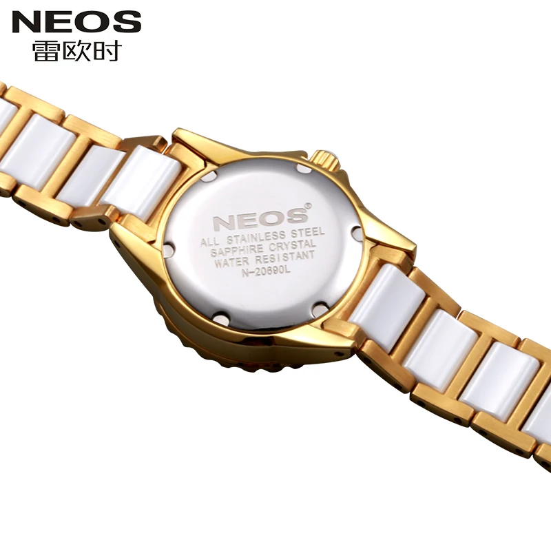 NEOS фон для фото с изображением кожаного часы керамическим браслетом модные
