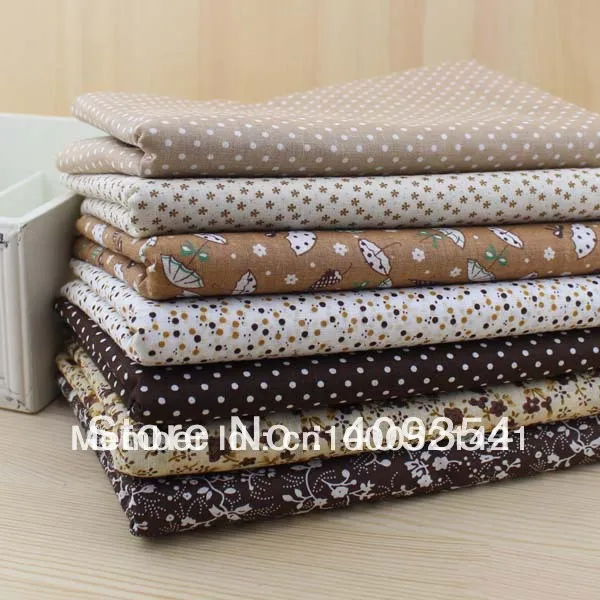 Booksew 7 Pieces/lot 50cmx50cm Vintage Brown Cotton Fabric Fat Quater Bundle Patchwork Fabric Tilda Cloth Quilting Tales