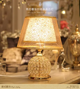

Ofhead american style table lamp modern brief fashion table lamp bed-lighting LED crystal lamp