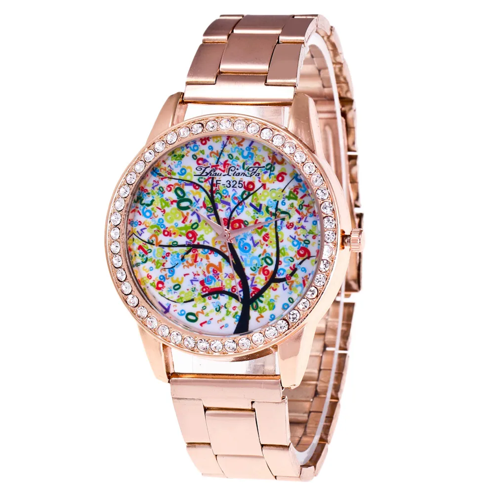 

Fashion Women Ladies Watches Colorful Number's Tree Quartz Wrist Watch zegarki damskie orologio donna horloges vrouwen zegarek