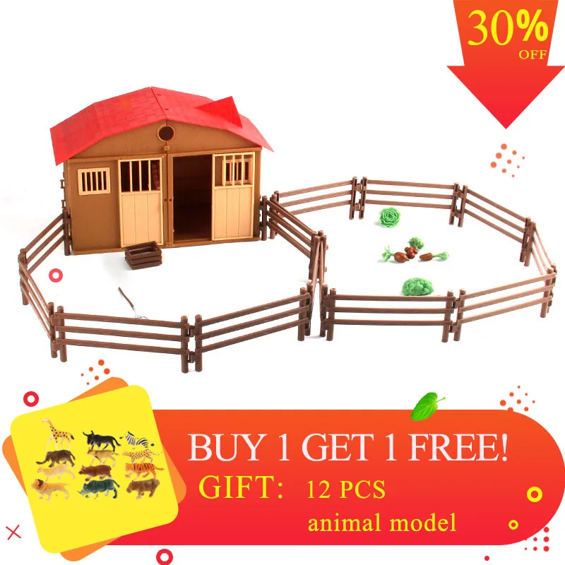 Goedkoop Simulatie Spelen Model Boerderij Model Kinderen Speelhuis Speelgoed Gevogelte Dier Model Scene Model speelgoed voor kinderen