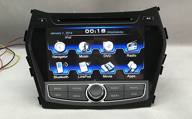 Best 2 din car dvd player gps for Hyundai Santa FE IX45 2013 2014 car radio video gps navigation Free Map Free Camera 0