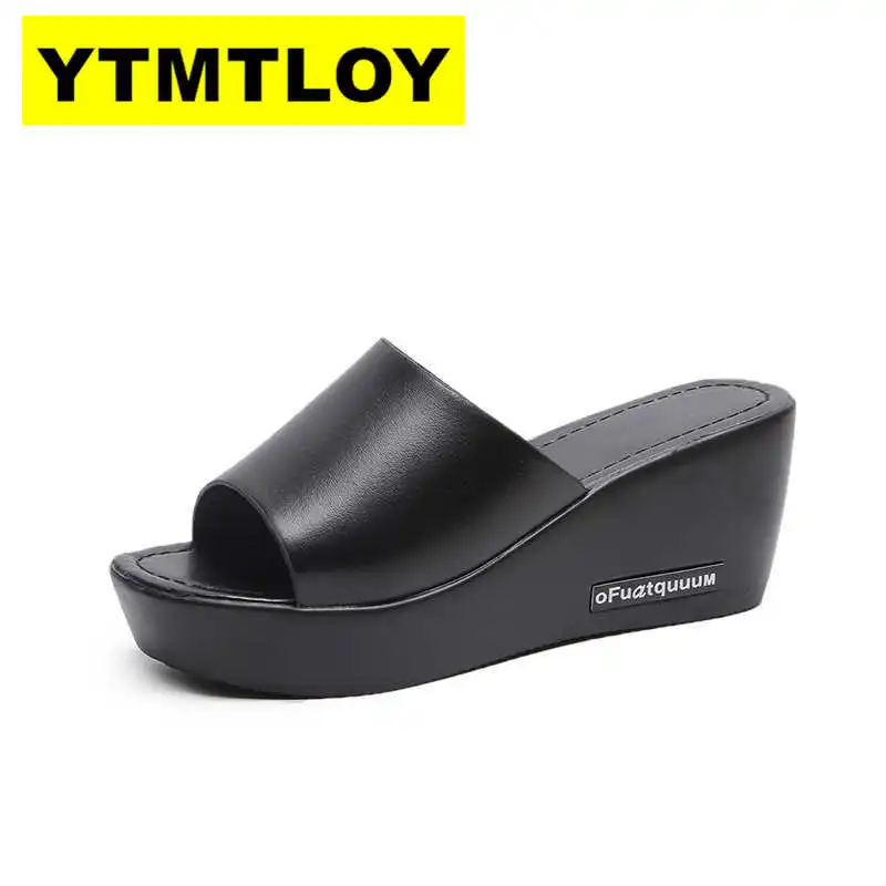 New Fashion Women Sandals 2019 Spring Summer Platform Sandal Shoes Woman Peep Toe Leather Beach Casual Sandalias Mujer 6CM