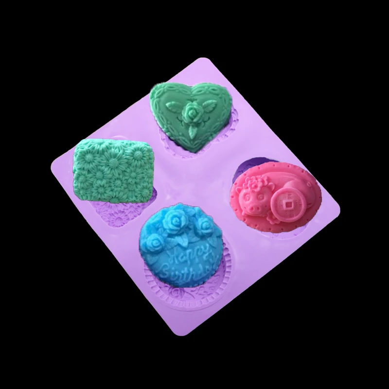 

Heart-shaped Soap Mold Soap Rose Daisy Cake Mold Cake Decoration Coins Natural Soap Kitchen Baking Tools Formas De Silicone 3d