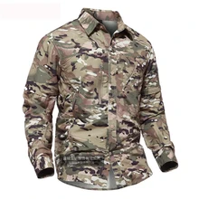 Мужская Летняя быстросохнущая камуфляжная рубашка со съемным рукавом для тренировок на открытом воздухе, дышащие съемные тактические топы, Охотничья рубашка