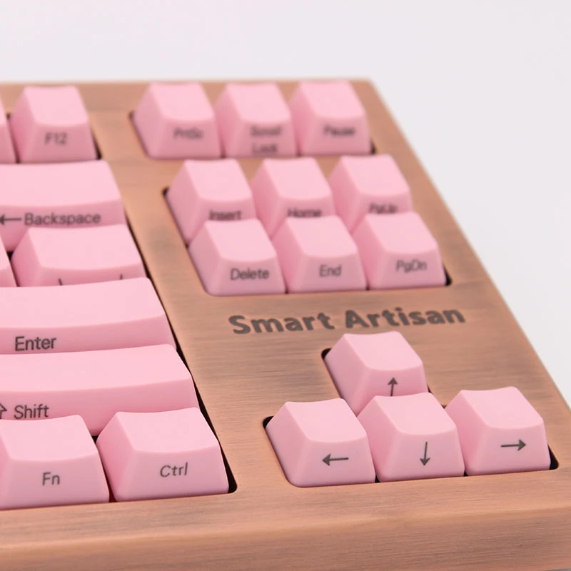 IDOBAO Pink Mechanical Keyboard 87 Key OEM Pbt Keycap Retro Laser Engraving Side Printing Gaming Ta