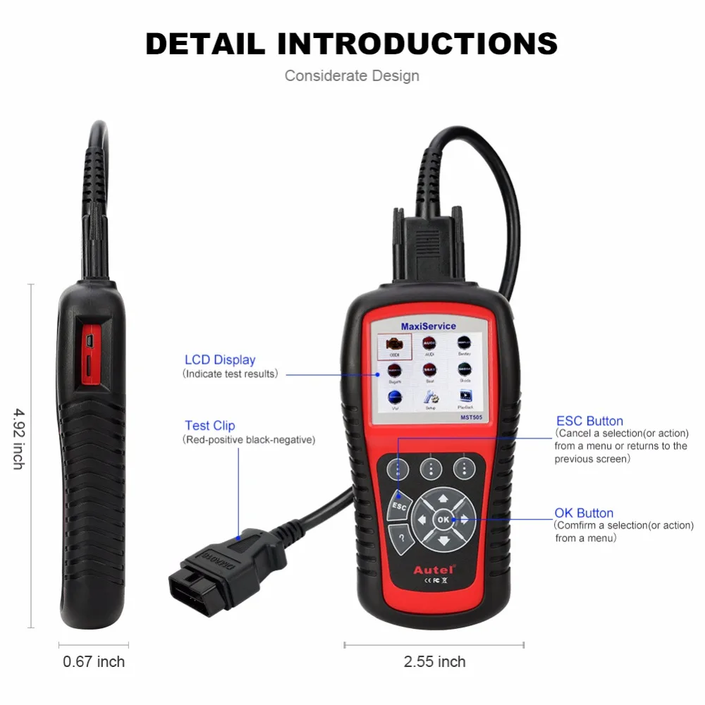 Autel MaxiService MST505 автоматический считыватель кодов полный OBD2 сканер все системы диагностики автомобиля масла и EPB для VW для Audi автомобильный инструмент